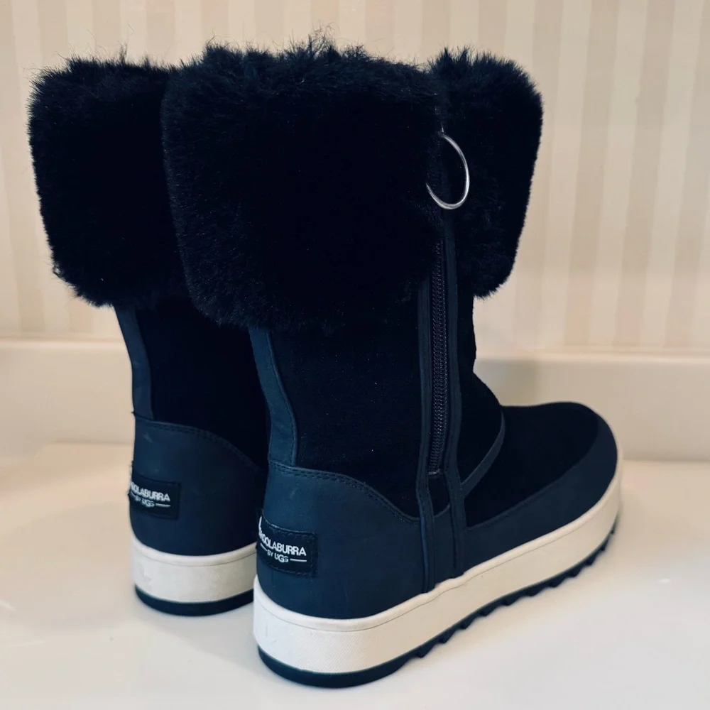 Koolaburra by UGG Black Tynlee Waterproof Winter Boots With Faux Fur Cuff Size 7